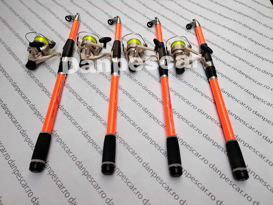 Set 4 Lansete Telescopice 3m+4 Mulinete Diamant LC540 si fir