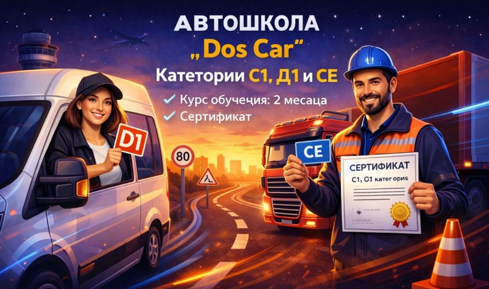 Автошкола Сертификат D1,С1,СЕ категории