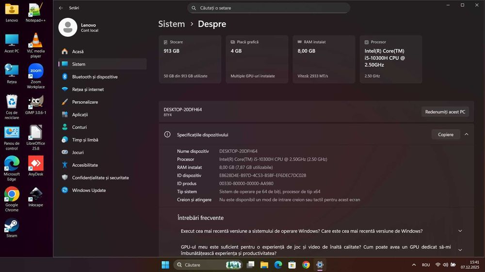 Laptop Gaming Lenovo IdeaPad 3 | i5-10300H | GTX1650Ti | 1TB SSD | 8GB