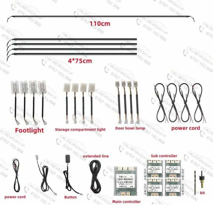 Lumini ambientale 18 in 1 Acrilice Led RGB cu aplicatie telefon