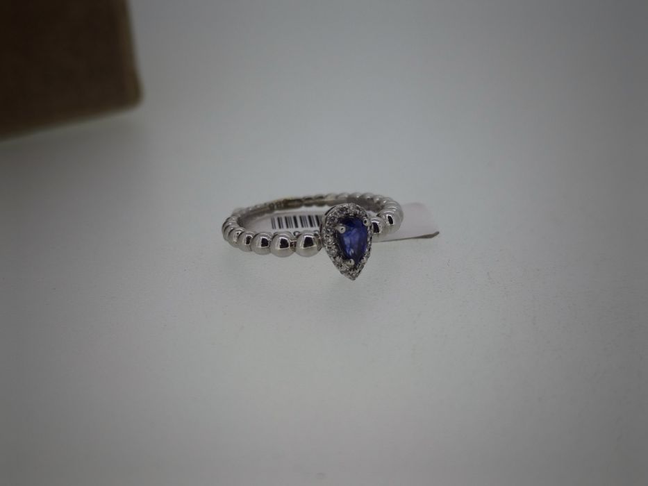 Inel aur 14k 2.55gr diamante naturale și safire (r)