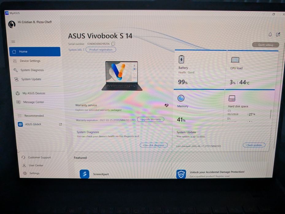 Laptop ASUS Vivobook S14 OLED ALUMINIU ÎN GARANȚIE Intel Core Ultra 5 125H 4.5GHz 14.0'' OLED 16GB LPDDR5X 512GB SSD Intel Arc Windows 11 PRO zenbook
