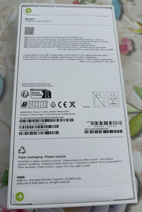 Айфон 17 256 ГБ  100% батерия