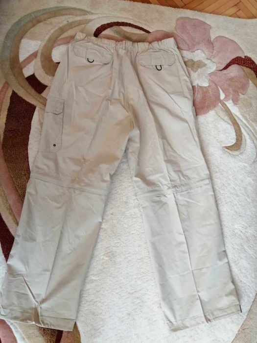 Чисто нов мъжки панталон ХЛ, на ластик с махащи се крачоли с цип 2 в 1