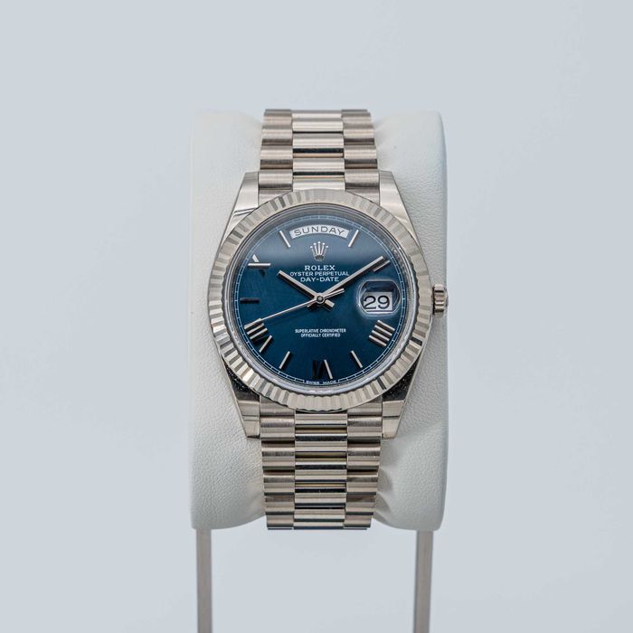 Rolex Day Date 40mm, aur alb, ref 228239, full set, ca nou
