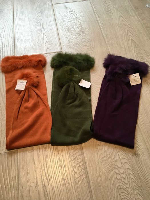 Лента за глава 3 цвята с естествен косъм заек