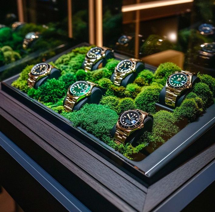 Оформление витрин магазинов, бутиков стабилизированными растениями