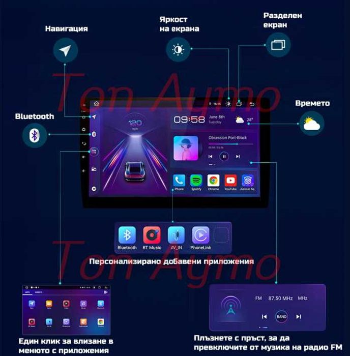 Мултимедия 9" Андроид Фолксваген Сеат Шкода VW SEAT SKODA 2GB/32GB