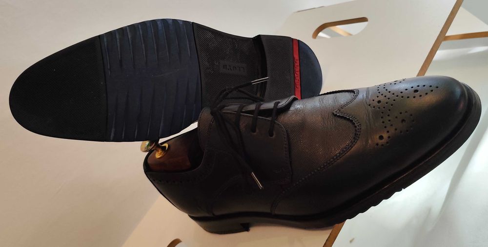 Pantofi derby 42 brogue premium LLOYD piele naturala moale albastru