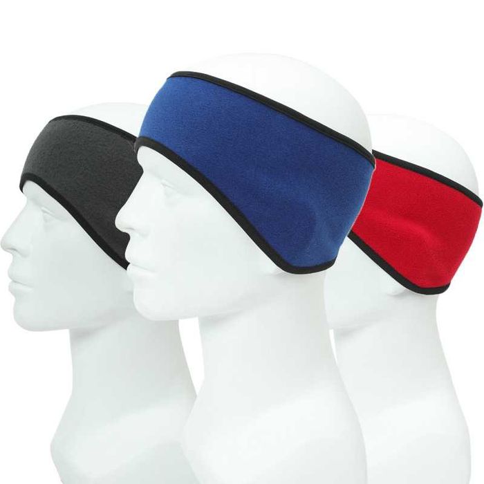 Теплая Флисовая Повязка на голову с защитой ушей от ветра и холода.