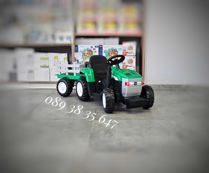 ТОП ЦЕНА!НОВО!Акумулаторен трактор с ремарке Dallas с 12V,дистанционно