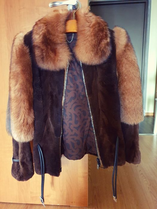 Шуба норка-лиса короткая