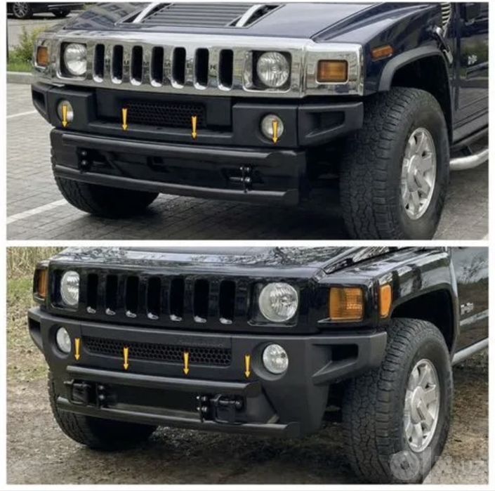 Усиленная защита переднего , заднего бампера на Hummer H2 H3