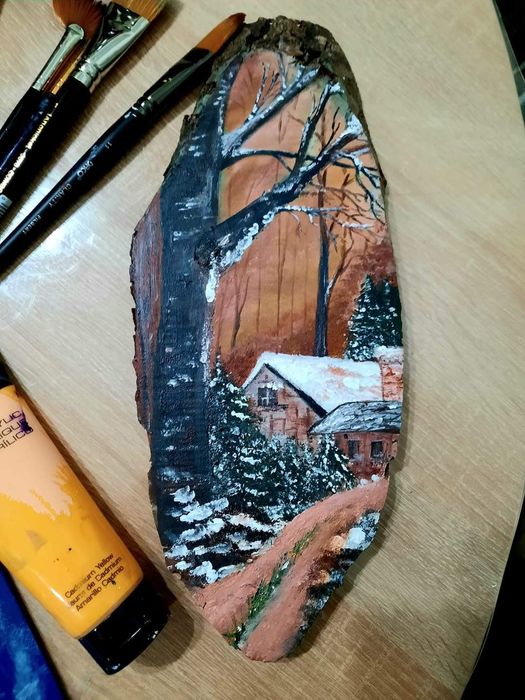 Pictură pe lemn ...