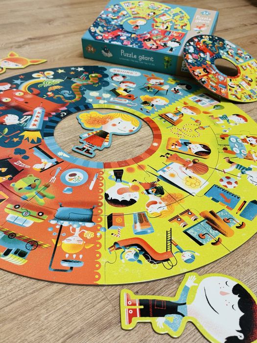 Djeco гигантски пъзел „Денят“ – като нов, идеален подарък