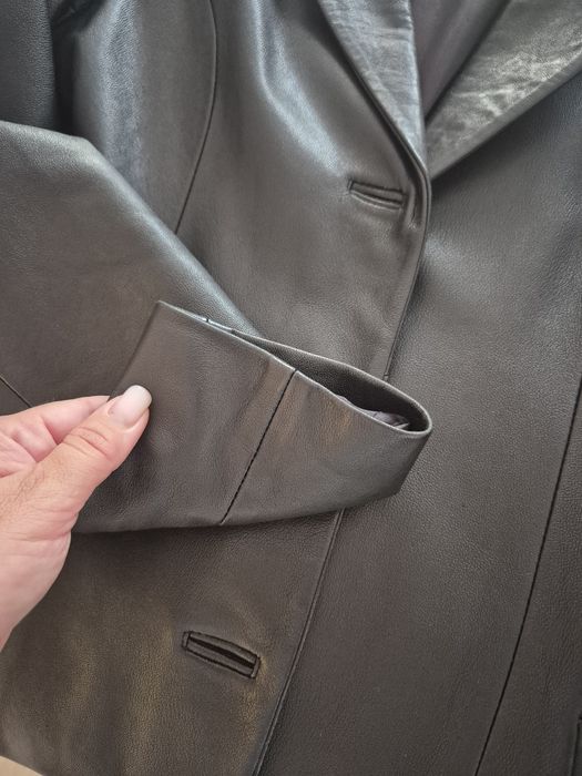 Pardesiu geaca midi din piele naturala dama S