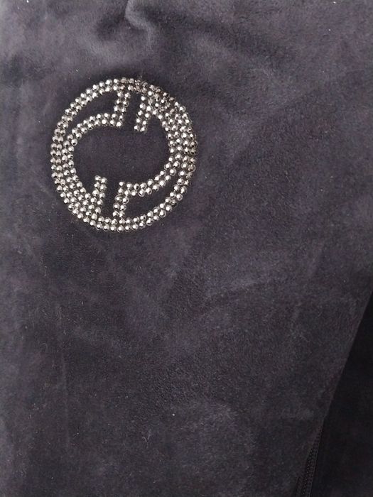 Тёмно Синие (Набук) Сапоги