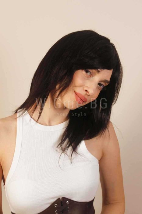 Права шоколадова кафява от ЕСТЕСТВЕН косъм перука Жана