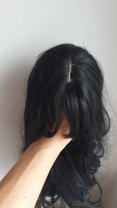 Par lungă ondulată, păr sintetic  ,pentru femei culoare negru 70 cm