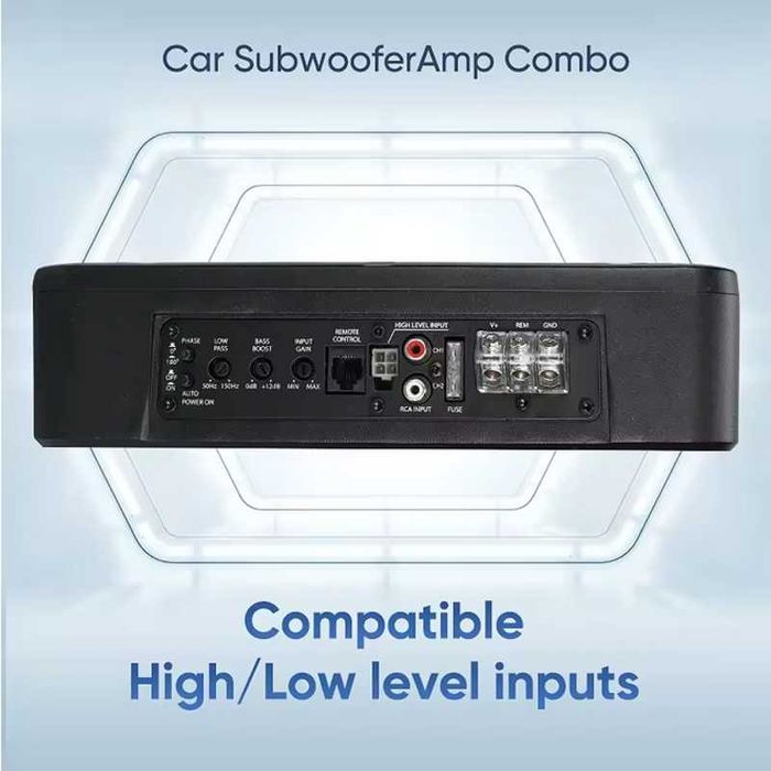 Компактен 10” автомобилен 800W(peak) активен субуфер