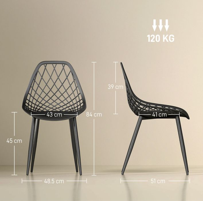 Set 4 scaune negre