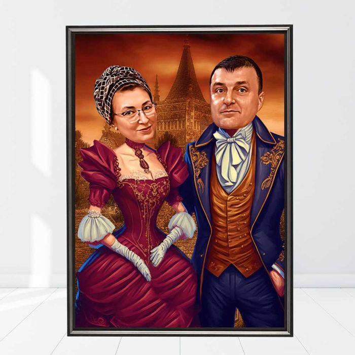 Portrete Tablouri Caricaturi la Comanda, Cadou Barbati Femei Cuplu