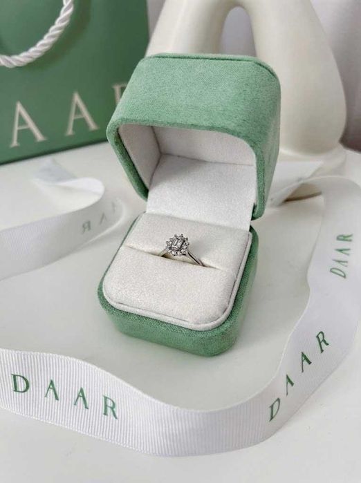 Inel logodna Aur Alb 14K cu Diamante 0.81ct (0.60ct central) - NOU