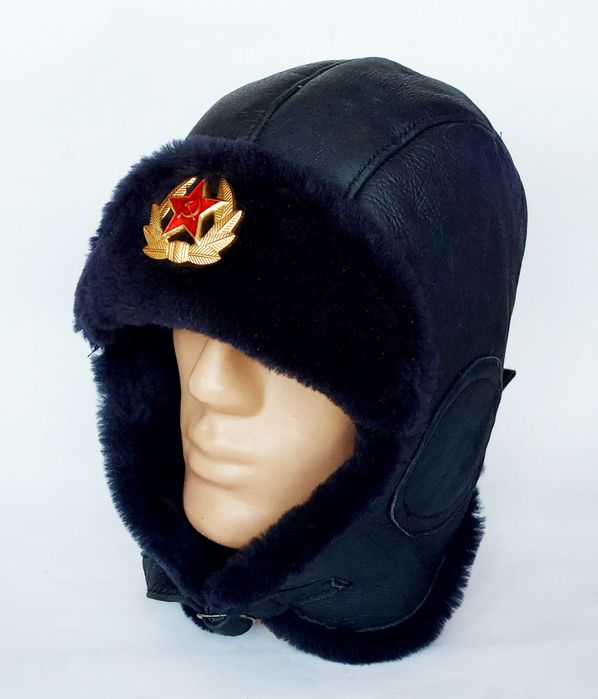 Руски, съветски шлемофон от фина агнешка естествена кожа