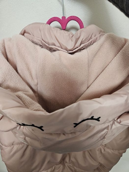 Geacă iarnă fete 4–5 ani, roz, călduroasă