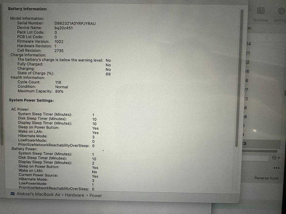 Apple MacBook Air 13 2020 m1 8/256 gb 118 циклов