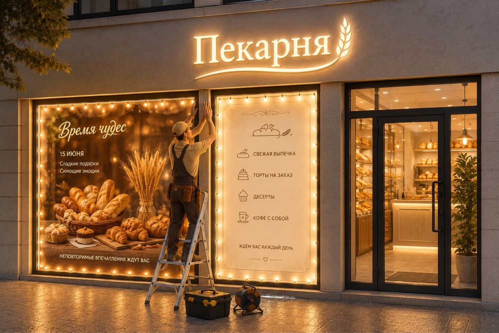 Наружная реклама, вывеска, баннер, таблички