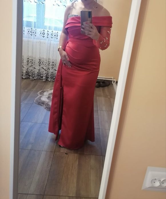 Rochie lunga cu maneca pentru gravidute si nu numai
