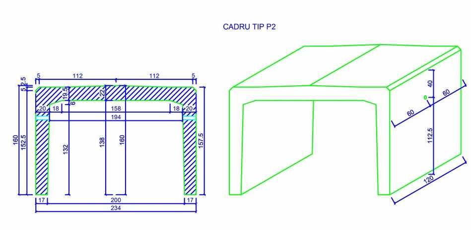 podet, pod, cadre din beton, cadre P2