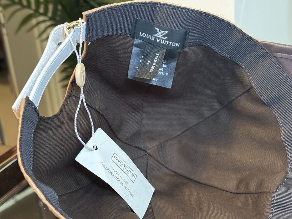 Șapcă Louis Vuitton Monogram – cozoroc din piele – bej/maro