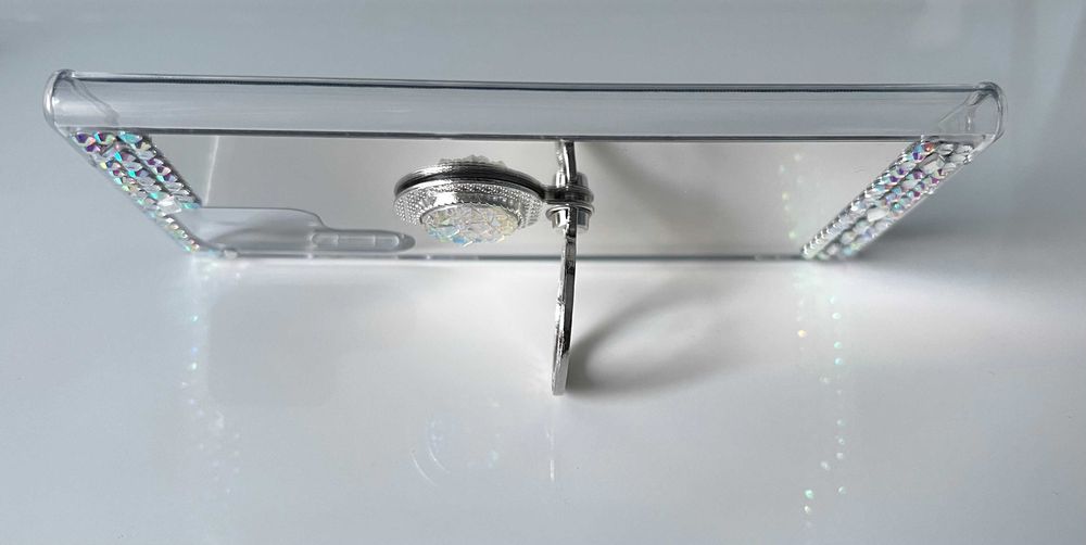 Husa oglinda cu pietricele + inel Samsung Galaxy S23 Ultra / S24 Ultra