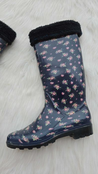 Дамски гумени ботуши №37 с вадещ се чорап