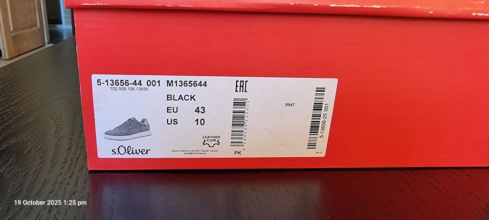 Сникърси S'Oliver 43 черни мъжки нови