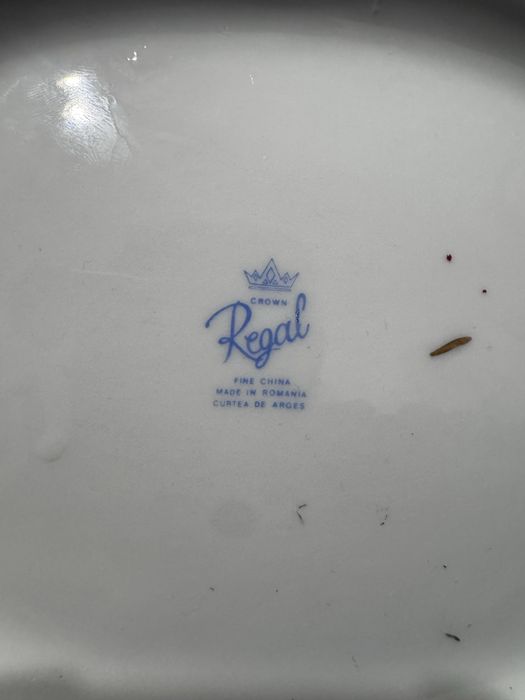 Vand set 7 bucati portelan-cobalt cu accente aurii