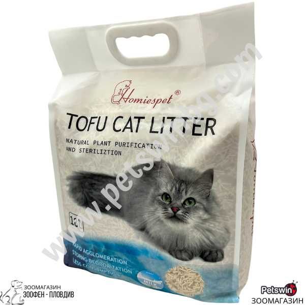 Соева Котешка Тоалетна/Постелка - 18L - Аромат Мляко - Tofu- Homiespet