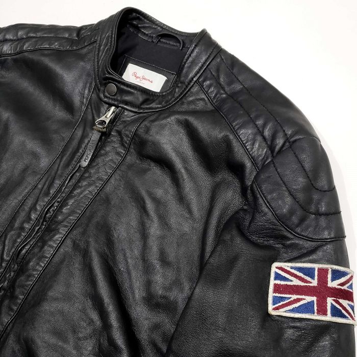 PEPE JEANS LENNON Leather Biker Мъжко Кожено Яке Като ново S-M