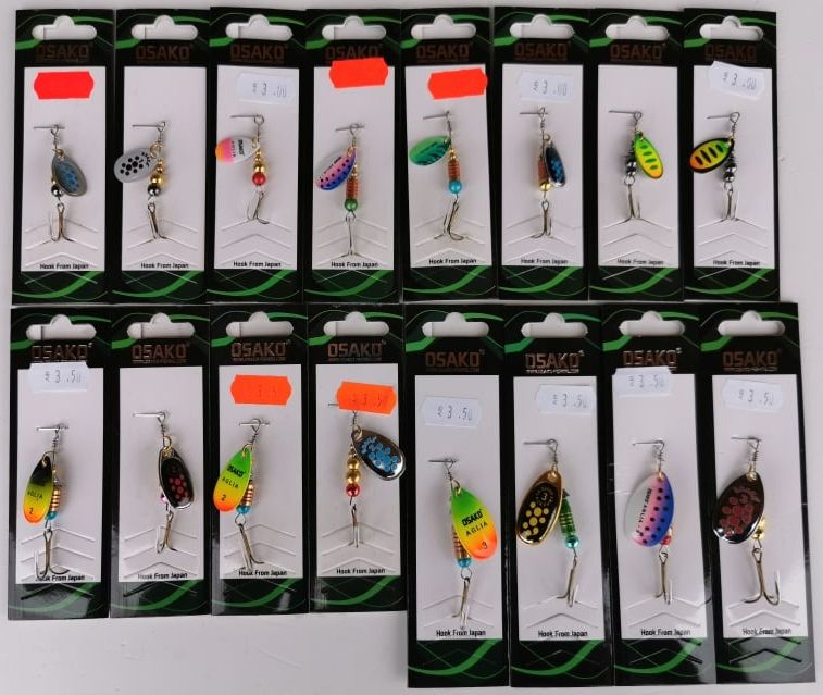 Комплект от 16 уникално ефективни блесни за кефал, пъстърва и костур