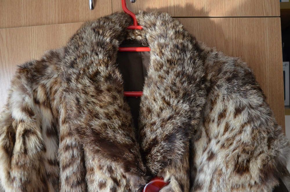 Haina de blană naturală din ras/ lynx/ linx / pisica salbatica mar. M/L