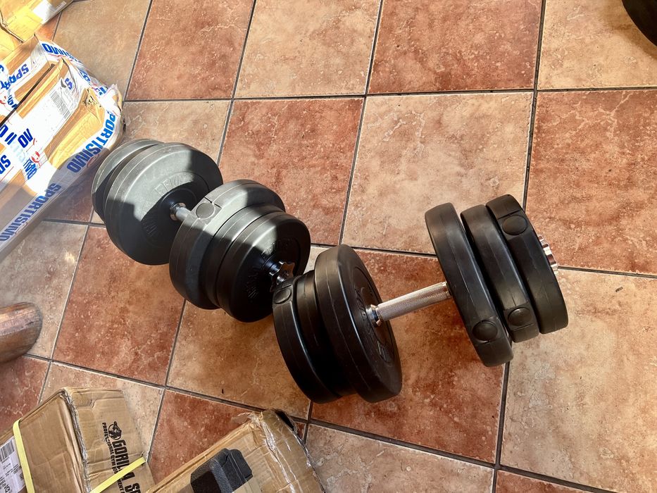 Gantere reglabile noi 23 kg+23 kg=46 kg made in germany bari otel cu p