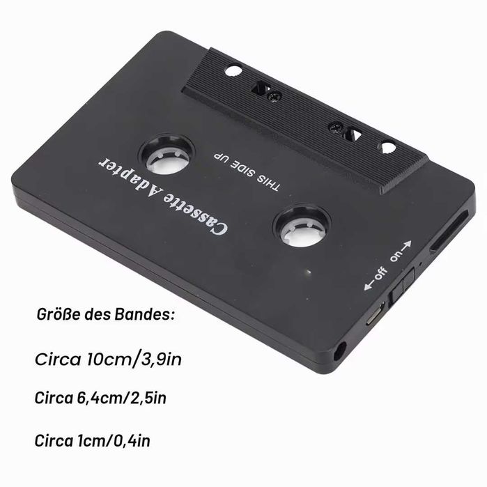 Adaptor Bluetooth pentru Casetă pentru Stereo Auto, Audio Wireless – Negru