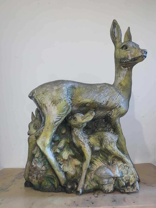 Decorațiune de gradina Caprioara cu doi puii