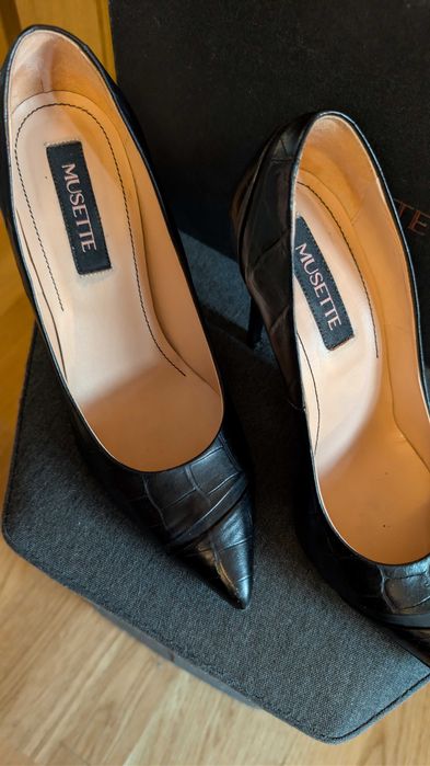 Pantofi musette stiletto negri