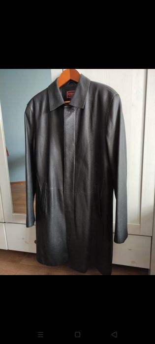 продаю новый итальянский мужской кожаный плащ!!!