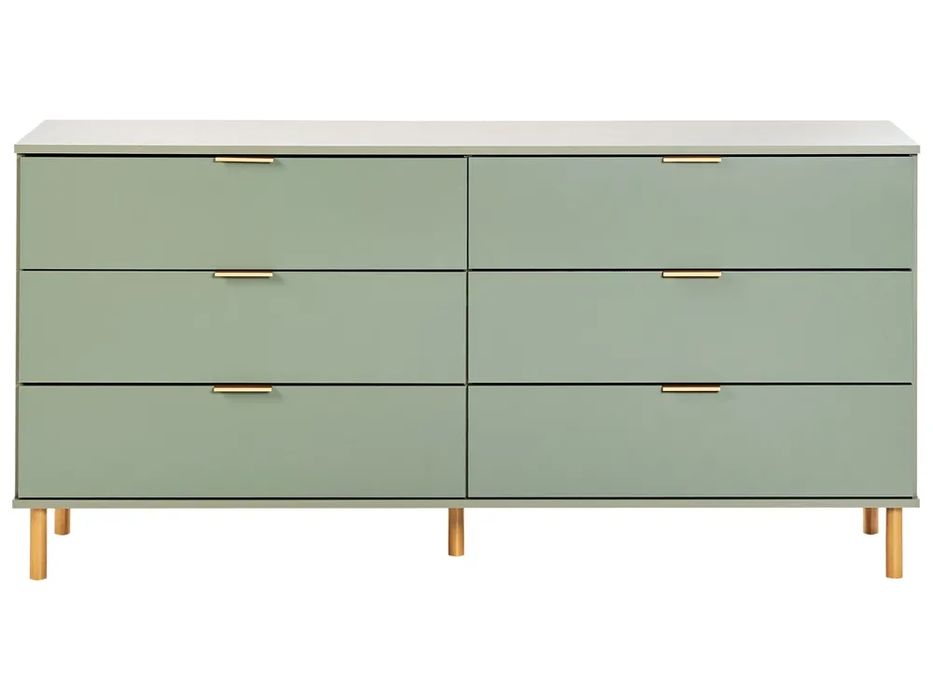 NOU Comodă 6 sertare WALPOLE, verde mentă