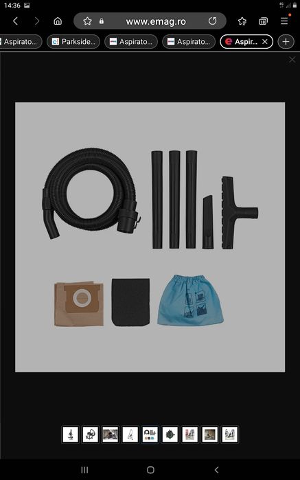 Aspirator UMED/USCAT PARKSIDE PWD 12 B1, 1200 W, 12 L -  NOU - 195 Lei