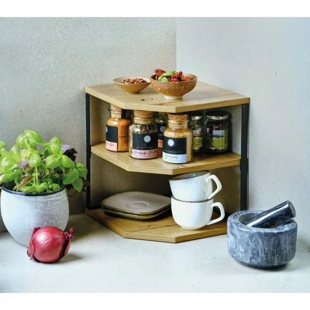 Мини ъглова кухненска етажерка